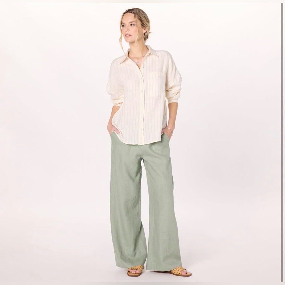 The Drop Women's Avila Classic Linen Button Down